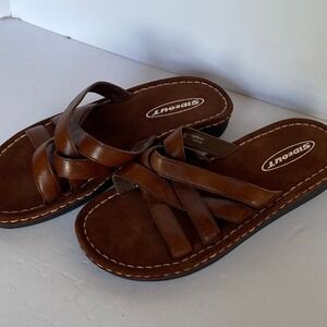 Sideout Aruba Sandals Womens 9 Brown Excellent Multi Strap Slide ARUBAWBN-A